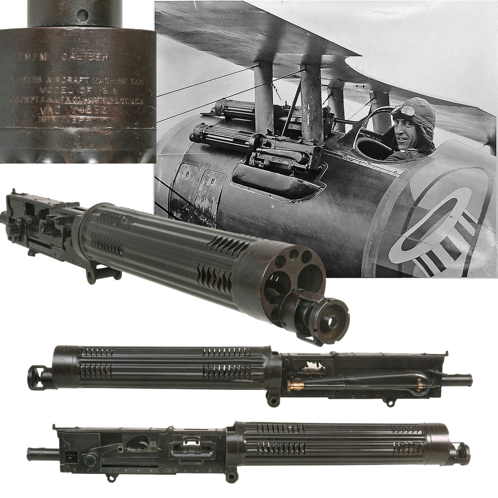 Original U.S. WWI Model 1918 Colt Vickers Aircraft Display Machine Gun Serial VAC V4893 with Synchronizing Gear - Balloon Buster Original Items