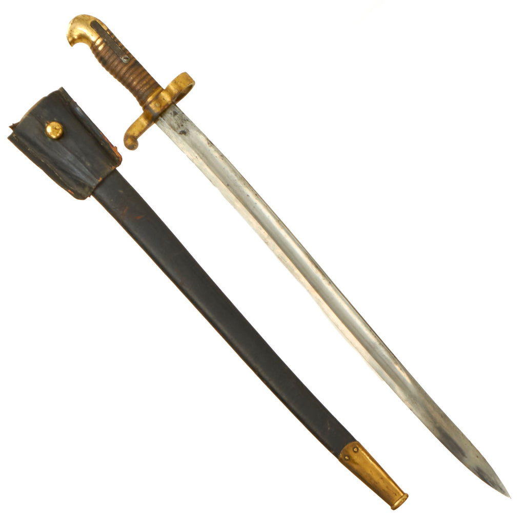 Original U.S. Civil War M1855 Style Yataghan Saber Bayonet with M1873/76 Scabbard & Frog Original Items