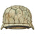 Original German WWII M40 Refurbished Chicken Wire Half Basket Winter Normandy Camouflage SS Helmet - Stamped Q66 Original Items