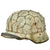 Original German WWII M40 Refurbished Chicken Wire Half Basket Winter Normandy Camouflage SS Helmet - Stamped Q66 Original Items