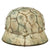 Original German WWII M40 Refurbished Chicken Wire Half Basket Winter Normandy Camouflage SS Helmet - Stamped Q66 Original Items