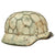 Original German WWII M40 Refurbished Chicken Wire Half Basket Winter Normandy Camouflage SS Helmet - Stamped Q66 Original Items