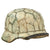 Original German WWII M40 Refurbished Chicken Wire Half Basket Winter Normandy Camouflage SS Helmet - Stamped Q66 Original Items