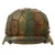 Original German WWII M40 Refurbished Chicken Wire Half Basket Normandy Camouflage SS Helmet - Stamped EF66 Original Items