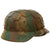 Original German WWII M40 Refurbished Chicken Wire Half Basket Normandy Camouflage SS Helmet - Stamped EF66 Original Items