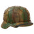 Original German WWII M40 Refurbished Chicken Wire Half Basket Normandy Camouflage SS Helmet - Stamped EF66 Original Items