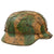 Original German WWII M40 Refurbished Rare Island Pattern Camouflage Chicken Wire Half Basket Helmet - Stamped EF64 Original Items