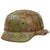 Original German WWII M40 Refurbished SS Battle of Kharkov Chicken Wire Half Basket Camouflage Helmet - Stamped EF64 Original Items
