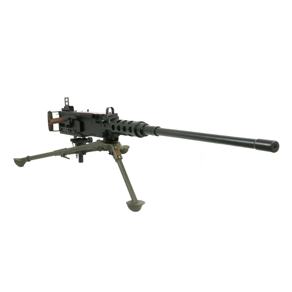U.S. WWII M2 Browning .50 Caliber Steel Replica Non-Firing Display Machine Gun with Complete Tripod Original Items