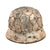 Original German WWII M40 Refurbished Chicken Wire Half Basket Winter Normandy Camouflage SS Helmet - Stamped EF64 Original Items