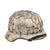 Original German WWII M40 Refurbished Chicken Wire Half Basket Winter Normandy Camouflage SS Helmet - Stamped EF64 Original Items