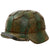 Original German WWII M40 Refurbished Battle of Kursk SS "Watermelon" Camouflage Helmet - Stamped EF66 Original Items