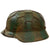 Original German WWII M40 Refurbished Battle of Kursk SS "Watermelon" Camouflage Helmet - Stamped EF66 Original Items