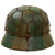 Original German WWII M40 Refurbished Battle of Kursk SS "Watermelon" Camouflage Helmet - Stamped EF66 Original Items