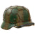 Original German WWII M40 Refurbished Battle of Kursk SS "Watermelon" Camouflage Helmet - Stamped EF66 Original Items