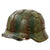 Original German WWII M40 Refurbished SS Battle of Kharkov Chicken Wire Striped Camouflage Helmet - Stamped EF66 Original Items