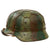 Original German WWII M40 Refurbished SS Battle of Kharkov Chicken Wire Striped Camouflage Helmet - Stamped EF66 Original Items
