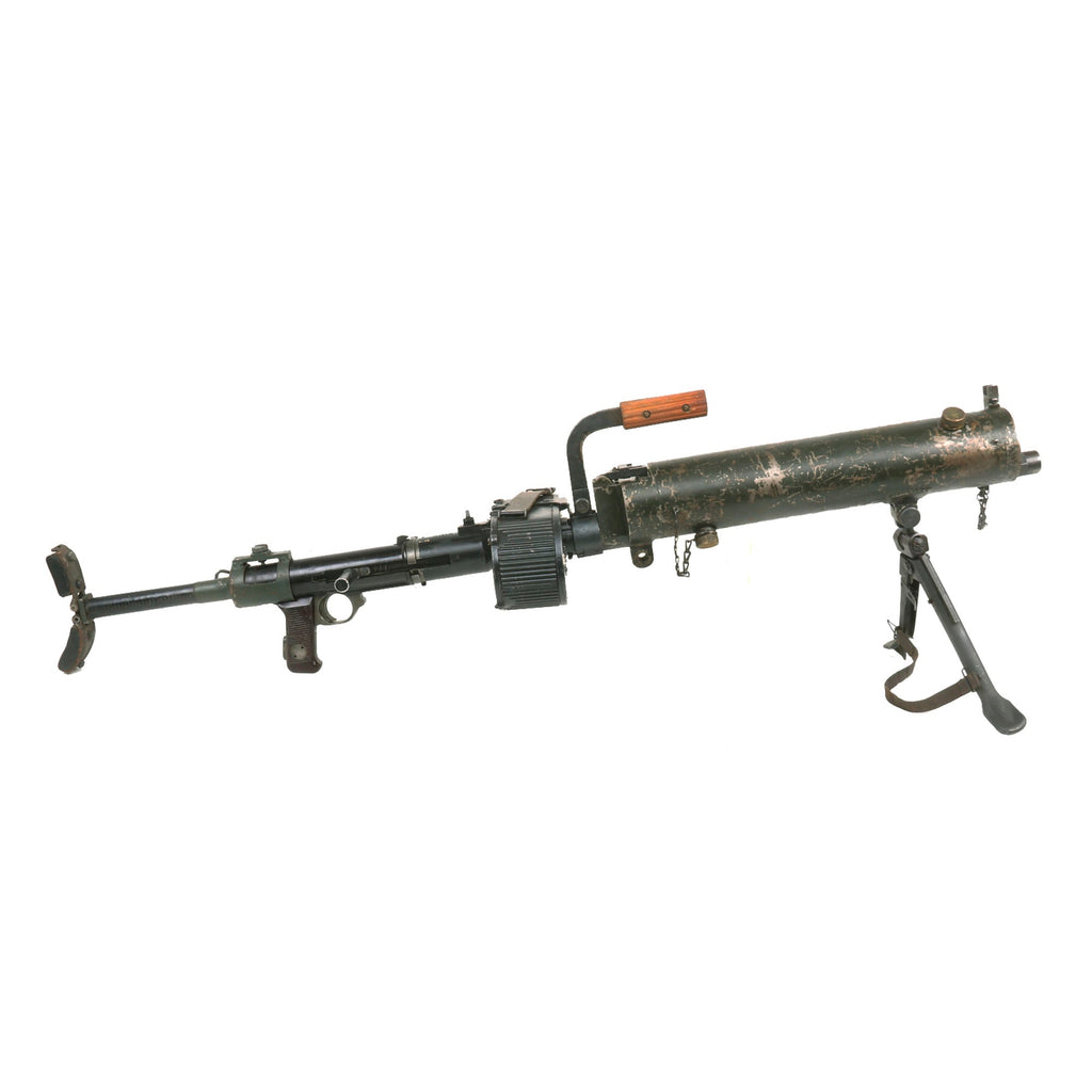 Original German WWII Rheinmetall ST-61 MG 15 Water Cooled Display Gun Serial No. 1773 with Saddle Drum Magazine & Butt Stock - dated 1942 Original Items
