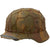 Original German WWII M40 Refurbished 1st SS LAH 1943 Italian Camouflage Chicken Wire Helmet - Stamped Q66 Original Items