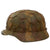 Original German WWII M40 Refurbished 1st SS LAH 1943 Italian Camouflage Chicken Wire Helmet - Stamped Q66 Original Items