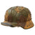 Original German WWII M40 Refurbished Battle of Kursk Splinter Camouflage Chicken Wire Helmet - Stamped EF66 Original Items