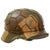 Original German WWII M40 Refurbished Battle of Kursk Splinter Camouflage Chicken Wire Helmet - Stamped EF66 Original Items