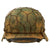 Original German WWII M40 Refurbished SS Southern Russian Front Chicken Wire Half Basket Camouflage Helmet - Stamped EF64 Original Items