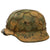 Original German WWII M40 Refurbished SS Southern Russian Front Chicken Wire Half Basket Camouflage Helmet - Stamped EF64 Original Items