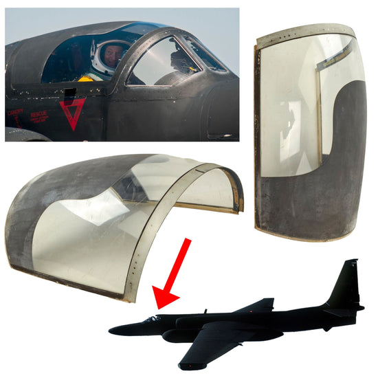 Original U.S. Cold War Era Lockheed U-2 Spyplane Reconnaissance Aircraft Cockpit Canopy - Only 104 Ever Manufactured - 47 x 24 x 18” Original Items