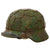 Original German WWII M40 Refurbished Battle of Kursk SS Panzer Camouflage Helmet - Stamped EF64 Original Items
