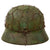 Original German WWII M40 Refurbished Battle of Kursk SS Panzer Camouflage Helmet - Stamped EF64 Original Items