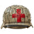 Original German WWII M40 Refurbished SS "Kampfgruppe Peiper" Ardennes Winter Medic Sanität Helmet - Stamped EF64 Original Items