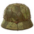 Original German WWII M40 Refurbished 5th SS Panzer Division 1944 Camouflage Helmet - Stamped EF66 Original Items