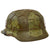 Original German WWII M40 Refurbished 5th SS Panzer Division 1944 Camouflage Helmet - Stamped EF66 Original Items
