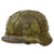 Original German WWII M40 Refurbished 5th SS Panzer Division 1944 Camouflage Helmet - Stamped EF66 Original Items