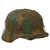 Original German WWII M40 Refurbished Battle of Kursk Camouflage Chicken Wire Helmet - Stamped EF66 Original Items