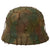 Original German WWII M40 Refurbished Battle of Kursk Camouflage Chicken Wire Helmet - Stamped EF66 Original Items