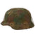 Original German WWII M40 Refurbished Battle of Kursk Camouflage Chicken Wire Helmet - Stamped EF66 Original Items