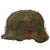 Original German WWII M40 Refurbished Battle of Kursk Camouflage Chicken Wire Helmet - Stamped EF66 Original Items