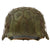 Original German WWII M40 Refurbished Normandy Camouflage Chicken Wire Full Basket SS Helmet - Stamped EF66 Original Items