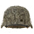 Original German WWII M40 Refurbished SS Late Winter Textured Camouflage Chicken Wire Helmet - Stamped EF64 Original Items
