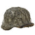 Original German WWII M40 Refurbished SS Late Winter Textured Camouflage Chicken Wire Helmet - Stamped EF64 Original Items