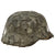 Original German WWII M40 Refurbished SS Late Winter Textured Camouflage Chicken Wire Helmet - Stamped EF64 Original Items