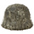Original German WWII M40 Refurbished SS Late Winter Textured Camouflage Chicken Wire Helmet - Stamped EF64 Original Items