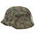 Original German WWII M40 Refurbished SS Late Winter Textured Camouflage Chicken Wire Helmet - Stamped EF64 Original Items