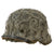 Original German WWII M40 Refurbished SS Late Winter Textured Camouflage Chicken Wire Helmet - Stamped EF64 Original Items
