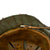 Original German WWII M40 Refurbished SS Late Winter Textured Camouflage Chicken Wire Helmet - Stamped EF64 Original Items
