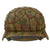 Original German WWII M40 Refurbished Normandy Camouflage Chicken Wire Half Basket SS Helmet - Stamped EF66 Original Items