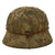 Original German WWII M40 Refurbished Normandy Camouflage Chicken Wire Half Basket SS Helmet - Stamped EF66 Original Items