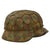Original German WWII M40 Refurbished Normandy Camouflage Chicken Wire Half Basket SS Helmet - Stamped EF66 Original Items